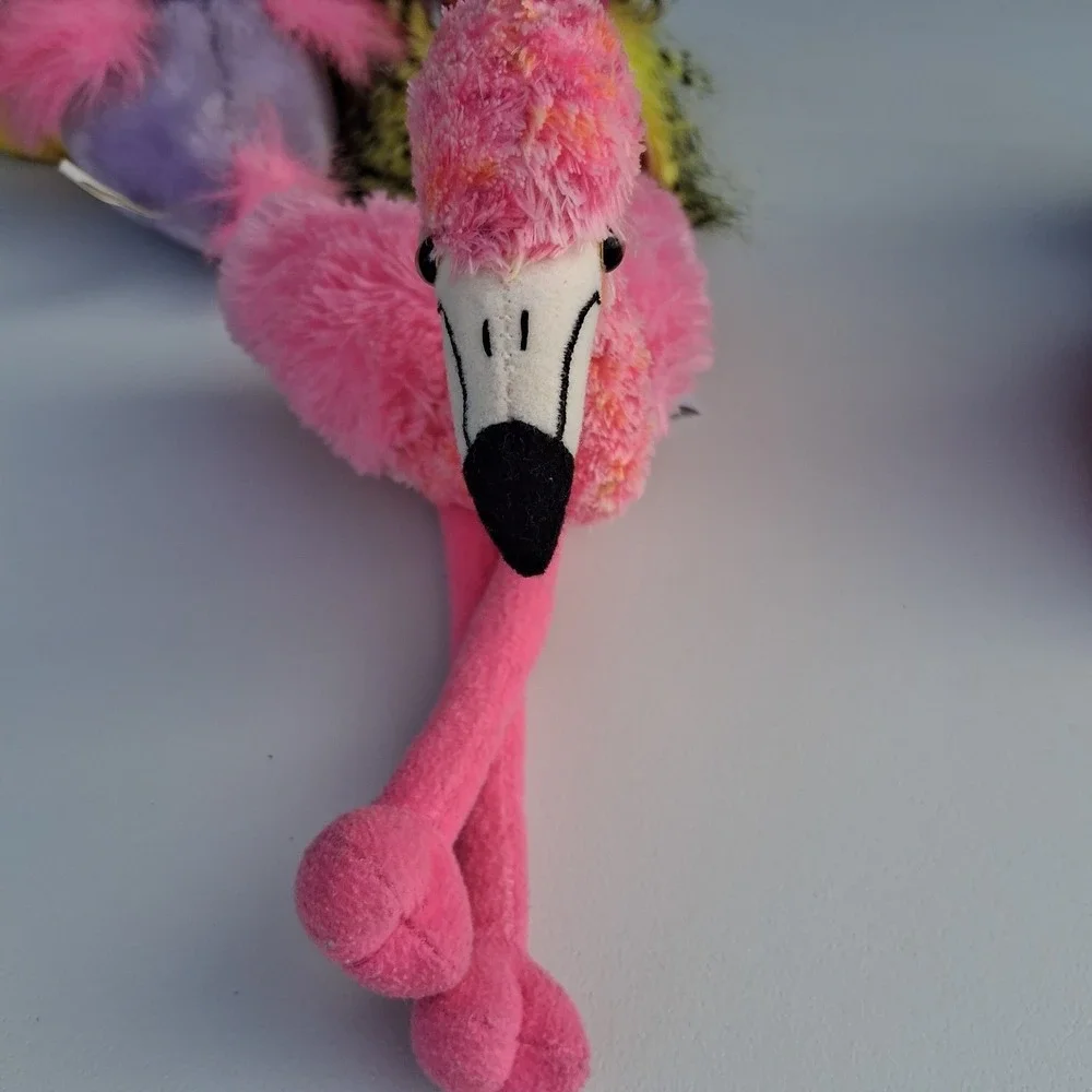 Plush Toy Birds Lot Of 5 Aurora Flamingo Peeps Pink Hatchimal Bird Circus